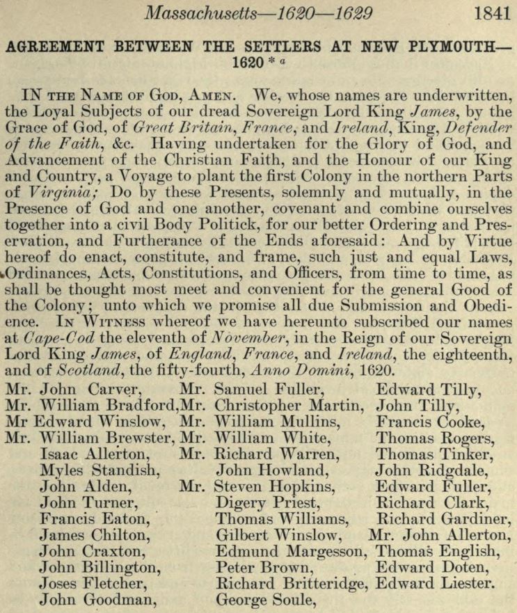 who is writing the mayflower compact